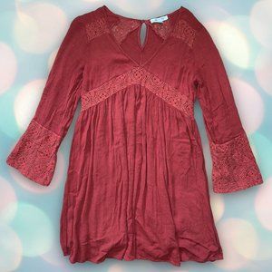 She + Sky Women’s Boho Bell Sleeve Knit Dress Size S